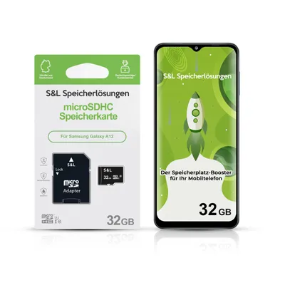 Produktbild von microSD Speicherkarte S&L für Samsung Galaxy A12 - Speicherkapazität: 32 GB