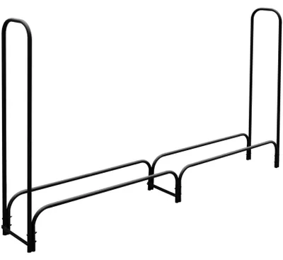 Produktbild von BRENNHOLZREGAL 200x25x115cm Holzregal Kaminholz Lagerregal Metall Schwarz