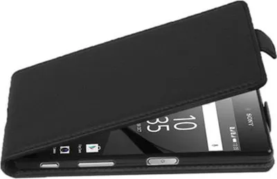 Obrázek produktu pro Cadorabo Protective Case for Sony Xperia Z5 COMPACT Case in Black Flip Case Pouzdro na mobilní telefon kryt z umělé kůže