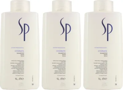 Produktbild von Wella SP Hydrate Shampoo 3 x 1000 ml für normales trockenes Haar Set