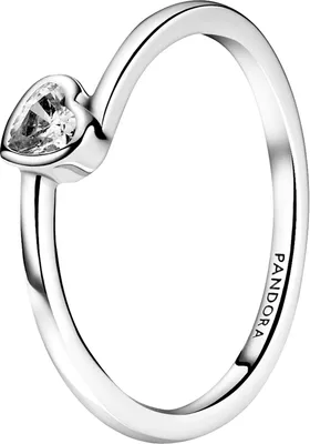 Produktbild von Pandora People Ring 199267C02 Clear Tilted Heart Solitaire Sterling Silber Klare Zirkonia Vorsteckr