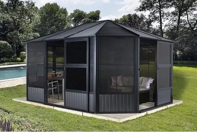 Obrázok produktu pre SOJAG Charleston 12x12 pavilón so stenovými prvkami a moskytiérou 367 x 367 cm antracit