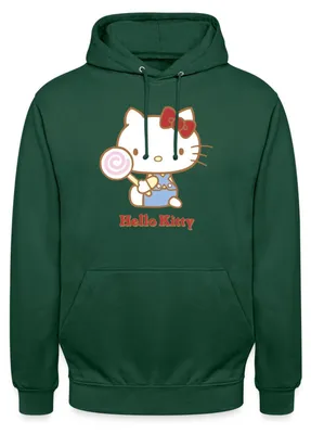 Produktbild von Spreadshirt Hello Kitty Mit Lollipop Uni Hoodie, XXL, Flaschengrün
