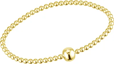 Produktbild von MATERIA Gold Perlen Armband Frauen Mädchen - 925 Silber Stretcharmband vergoldet Kugeln 17cm + Geschenk Etui SA-94
