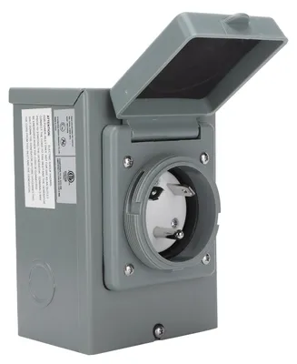 Image de Boîtier d'alimentation pour générateur 30 A, 125 V, 3 750 W, prise d'extérieur résistante aux intempéries pour camping-car