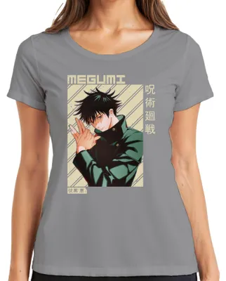 Obrázek produktu pro Megumi Fushiguro Jujutsu Kaisen Shikigami gloomy Otaku gift dámské tričko, Grey, S