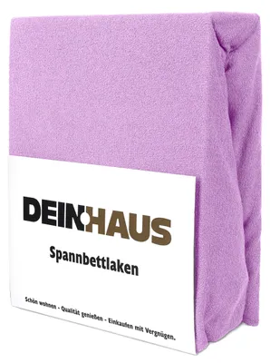 Produktbild von Spannbettlaken Frottee Baumwolle, hautfreundlicher Stoff, Bettlaken mit Gummizug Erikafarben120 x 200 cm