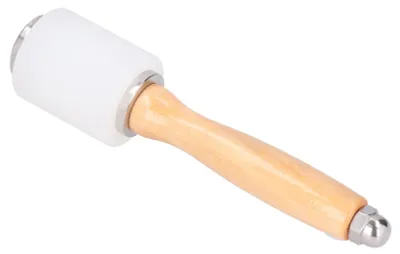 Image de Marteau à graver le cuir en nylon, fait main pour le bricolage et l'artisanat du cuir, avec manche en bois (manche de couleur primaire, tête unique)