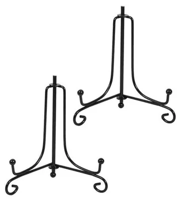 Produktbild von Eisen Tellerständer,2 Pack Tellerständer Metall Schwarze Teller Ständer aus 6 Zoll Tellerhalter Staffelei Display für Schüssel Kunst Foto Bilderrahmen