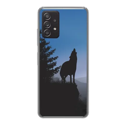 Produktbild von MuchoWow® Handyhülle Schutzhülle Hülle für Samsung Galaxy A33 5G Wolf - Bäume - Scherenschnitt Silikon Softcase Handy Hülle - Kartenhalter