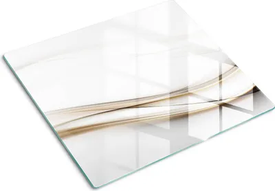 Produktbild von Tulup Glas Herdabdeckplatte Glaskeramikkochfeld-Abdeckung Spritzschutz Glasabdeckplatte Kochplattenabdeckung und Schneidebrett - Einteilig - 60x52 cm Wellen Abstrakt