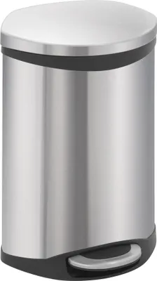 Image de EKO - Poubelle à pédale Shell Bin 10 litres - Acier inoxydable et plastique - Acier inoxydable mat