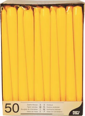 Produktbild von 50 Leuchterkerzen Ø 2,2 cm · 25 cm gelb