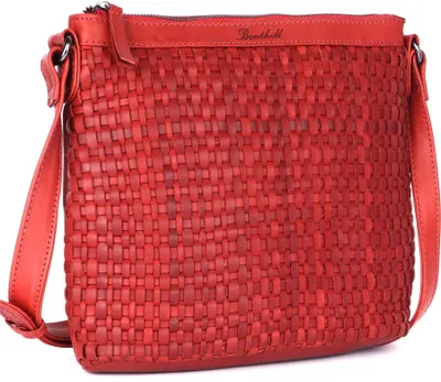 Produktbild von Benthill Echt Leder Umhängetasche | Damen Schultertasche aus Rindsleder | Schmale Vintage Damen Handtasche mit geflochtenem Muster