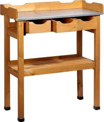 Produktbild von Massiver Holzschreibtisch mit Schubladen - Braun - Eichenholz - 80 x 40 x 90 cm