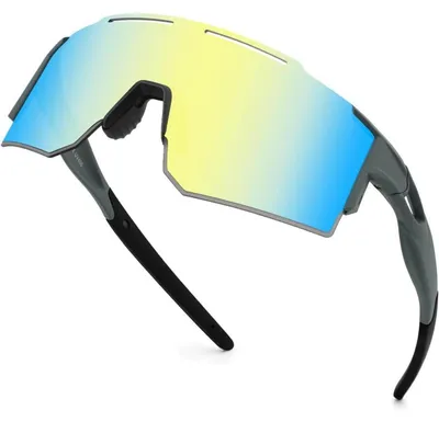 Productafbeelding van Sportbril met 1 verwisselbaar glas, UV400 bescherming, geschikt voor buitensporten zoals fietsen, hardlopen en vissen