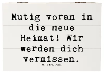 Produktbild von Mr. & Mrs. Panda Box Spruch Umzug in eine neue Stadt 22 x 15 cm - Weiß - Geschenk, Abenteuer, Schatulle, holzschatulle, Trost, Zuversicht, Vertrauem, Aufbruch, Kiste