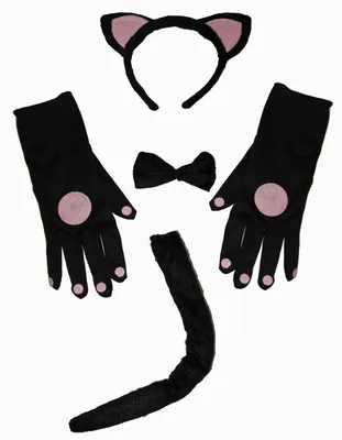 Produktbild von Katzen Kostüm Set schwarz pink Katzenkostüm
