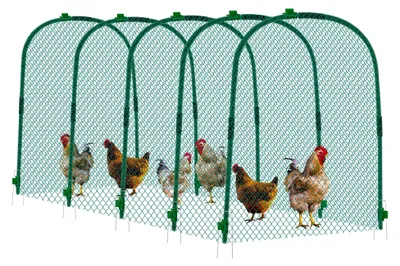 Produktbild von Großer Hühnertunnelstall, 157 × 31,5 x 25,5 Zoll, einfach zu installieren, grüner Hof, Geflügeltunnel für den Außenbereich, geeignet für Hühner, Enten, Kaninchen und Kleintiere