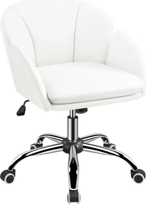 A white office chair on a white background.