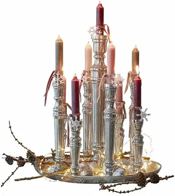 Imagen del producto de Soporte para velas Calcot, acabado en plata envejecida
