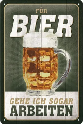 Produktbild von Nostalgic-Art - Blechschild 20 x 30cm - Open Bar - SONDEREDITION - Für Bier ... arbeiten