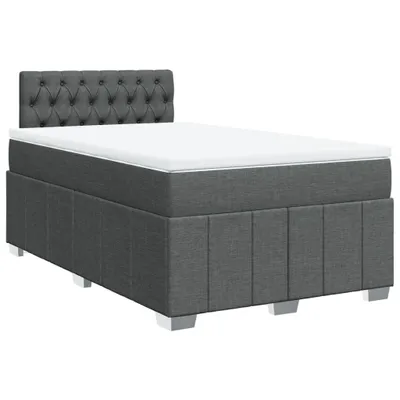 Obrázek produktu pro vidaXL Postel Boxspring s matrací tmavě šedá 120x200 cm Látka