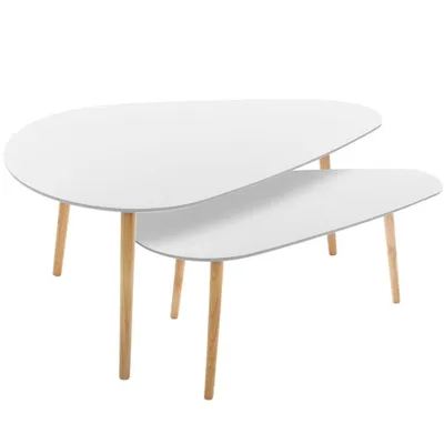 Produktbild von Satztische "mileo" weiß b88 98cm  - Atmosphera créateur d'intérieur