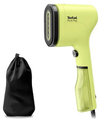 Zdjęcie produktu dla Tefal Pure Pop DT2025F0, Ręczny parowiec do ubrań, 0,07 l, 0,25 min, Żółty, Przyciski, Przełącznik ręczny