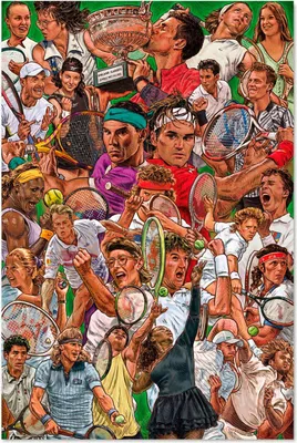 Tennisspieler Poster 91,5x61 cm, Kunstdruck, gerollt