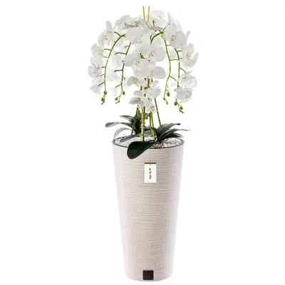 Produktbild von Künstliche Orchidee Kaskaden Blumenstrauß Weiß im Topf Weiß H 110 cm Heimbüro Dekoration, Kunstpflanze Orchidee, Kunstblume, Künstliche Orchidee im Topf