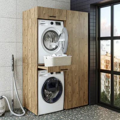 Immagine prodotto di Mobile per lavatrice Roomart DUO-I, larghezza 127 cm, rovere