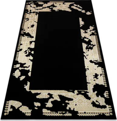 Produktbild von Teppich ALLURE 1965 Rahmen - Strukturell, stilvoll, glamourös schwarz / gold Schwarz 180x270 cm