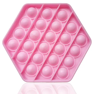 Produktbild von Fidget Toy Push Pop Bubble - Anti Stress Spielzeug - Sechseck Rosa