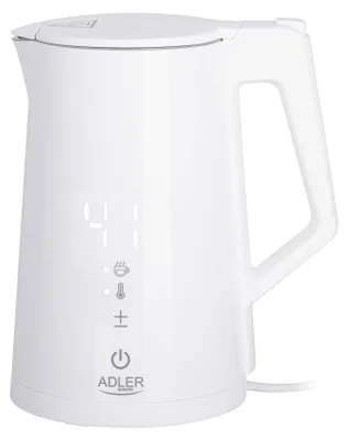 Produktbild von Adler AD 1345, 1,7 l, 1850 W, Weiß, Wasserstandsanzeige, Warmhaltefunktion