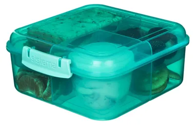 Produktbild von Sistema® Lunch™ Dreikammerbox mit Joghurtbehälter und 2 Schalen 1,25 Liter, bunt gemischt