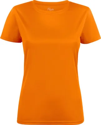 Produktbild von Damen Lauf-Funktionsshirt Printer aus Polyester, Rot, mit Rundhals und Interlock-Strick