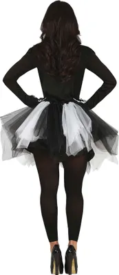 Produktbild von Skelett Halloween Tutu Kostüm Gruselparty Geisternacht Nachtoutfit Geisterkostüm Festival, Größe: 38 - 40 (M) Farbe: Schwarz