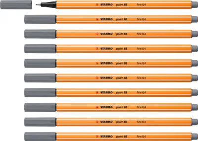Zdjęcie produktu dla Stabilo - Fineliner Point 88/96 F ciemnoszary | 1 sztuka | 10 sztuk