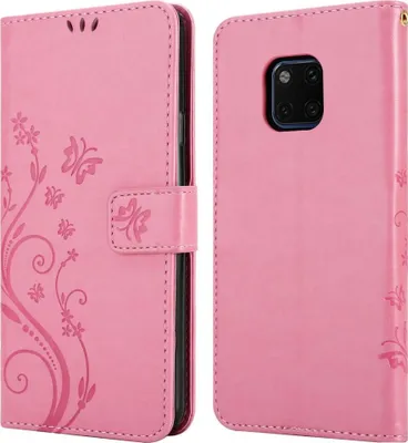 Image de Cadorabo Housse pour Huawei MATE 20 PRO Housse de protection rose Housse pour téléphone portable Etui Case Fleurs Flower