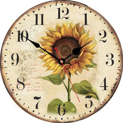 Productafbeelding van Solidchoice - Decoratieve Wandklok met Vintage Bloemen 34 CM