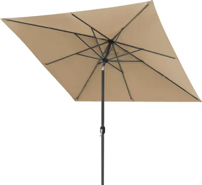 Produktbild von paramondo interpara Sonnenschirm, 3 x 3 m, quadratisch, creme, Gestell, anthrazit knickbar, Kurbelbedienung, Alu-Mast & Air Vent | Balkonschirm & Gartenschirm | Kurbelschirm