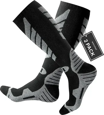 Produktbild von Skisocken - 2 Paar knielange Skisocken, winterwarme Snowboard-Thermosocken, Kälteschutzsocken für Herren Damen