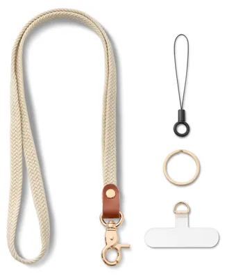 Image de Lanière de clé avec longue sangle, blanc crème