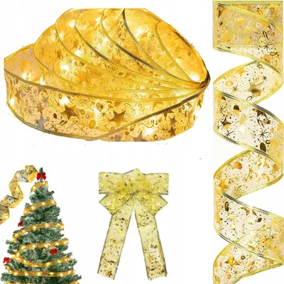 Produktbild von Weihnachtsbaum Led Kette 5M Gold Weihnachtsband 50 Leds Mit Warmen Farben