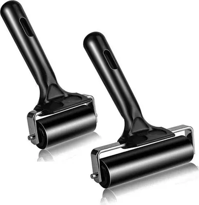 Produktbild von Handwerk-Roller-Set aus Gummi - 12-teilig - für Linolabdrücke und Holzblockdrucke