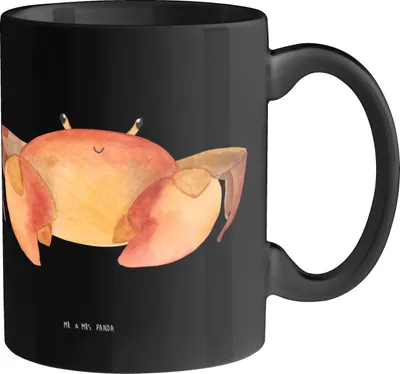 Produktbild von Mr. & Mrs. Panda Becher Emotionaler Krebs - Schwarz - Geschenk, Kaffeetasse, Horoskop, Seifenoper, Drama, Sternzeichen, schöne tasse, Emotionalität, Tierkreiszeichen