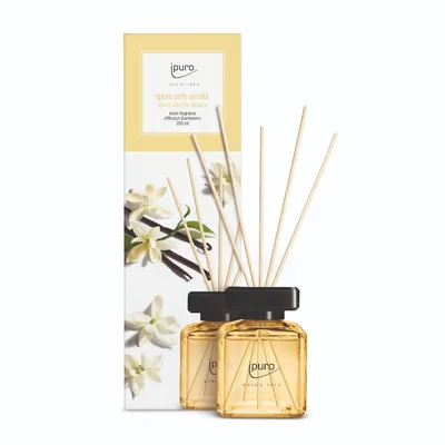 Zdjęcie produktu dla ipuro Soft vanilla, Butelka na perfumy, Dyfuzor z zapachem trzcinowym