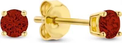 Produktbild von New Bling 9NB-1155 Zilveren Oorknopjes met Zirkonia Steentje 3mm - Rood - Verguld/Goud op Zilver
