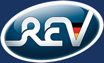 A logo with the letters REV and the German flag colors.